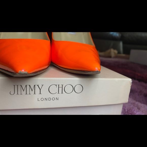 Jimmy Choo Abel Neon Flame Heels - Picture 4 of 7